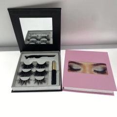 Mink 2d/ 3d/ 4d/ 5d/ 6d eyelashes in 3pairs Present Book with mirror