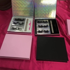 Mink 2d/ 3d/ 4d/ 5d/ 6d eyelashes in 3pairs Present Box with glue pen