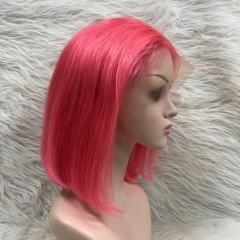 Color frontal bob wig straight (about 180% density)