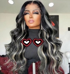 Ombre Grey Lace wig (about 150% density)