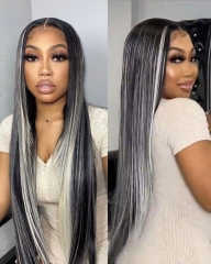 Grey hair Lace wig (about 150% density)